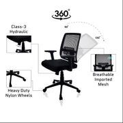 Mustang Breathable Mesh Ergonomic Chair for Office